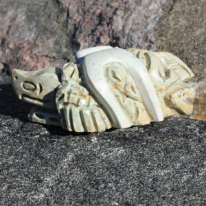 Soapstone Carving by He Moves a Bonfire - Turtle & Crooked Nose 2955-88