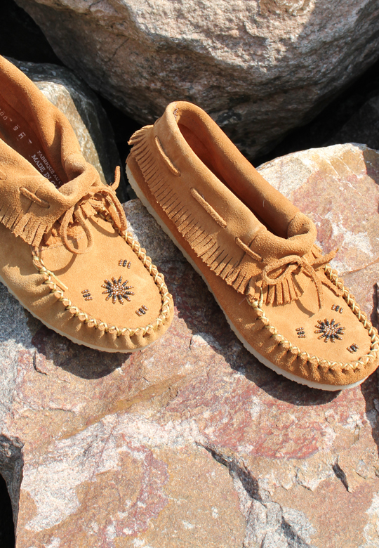 Ladies - 2126L Suede Beaded with Rubber Sole