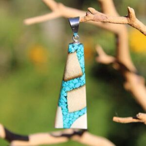Mammoth Ivory Pendant - Turquoise DFT2 Assorted