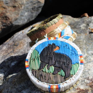 Quill Basket - Steven Pangowish Walking Bear Looking Back