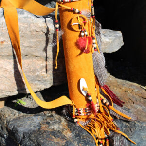 Fringed and Beaded Deerskin Quiver - L2