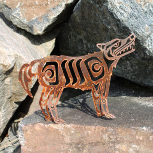 Salvaged Metal Sculpture - Wolf by Pamela Baker