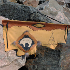 Wallhanging by Luc Desrosiers - Spirit Bear with Teepee