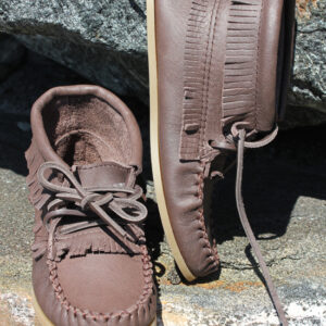 Ladies Moosehide High-Cut Fringed Moccasins - 739029L