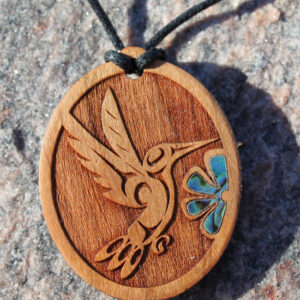 Carved Cedar & Abalone Necklaces - Assorted