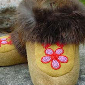 Ladies Moccasins - ATC Beaver Fur/Moosehide