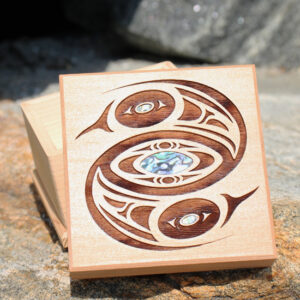Salish Cedar Bentwood Box - 3.25" Square Assorted Designs