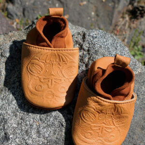 Baby Moccasins - Bear Box Design on Deerskin