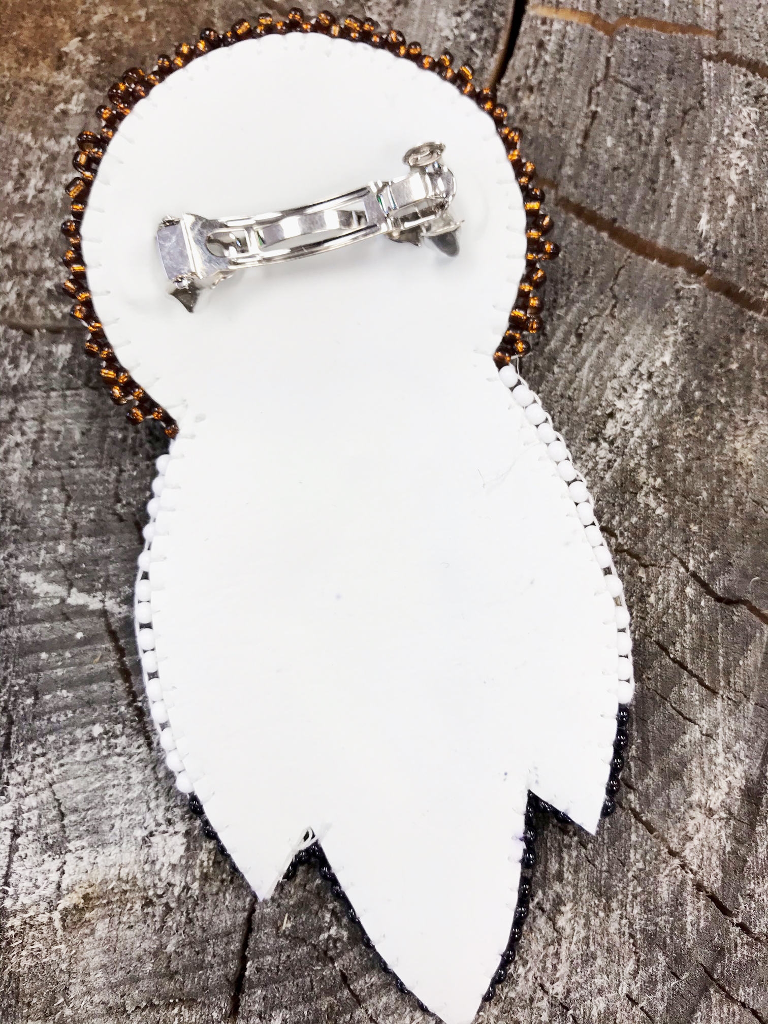 Beaded Barrette by Mohawk Artisans - 15132 Beaded Feathers