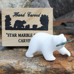 Star Marble Carving - 2F Bear with Fish