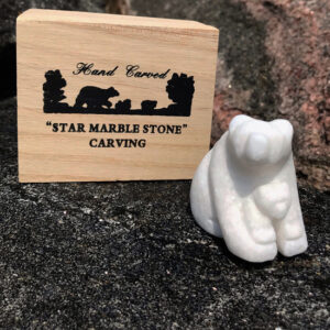 Star Marble Carving - Sitting Bear and Cub 144-3