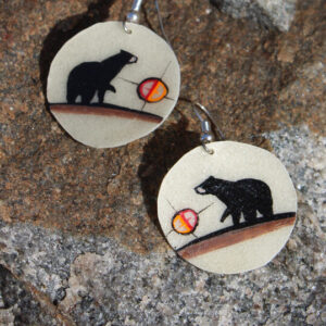 Hand Painted Earrings on Rawhide - Assorted Bears