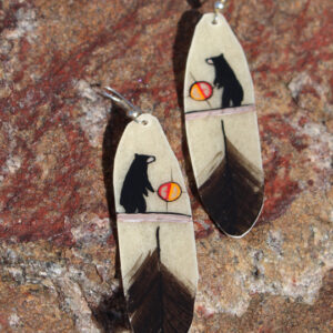 Hand Painted Earrings on Rawhide - Assorted Bears