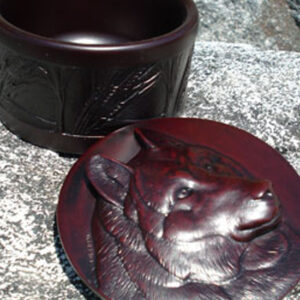 Round Trinket Box - 04471 Wolf Head