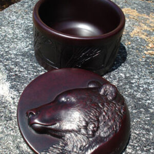 Round Trinket Box - Bear Head 04472