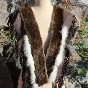 Fur and Leather Shawl by Metis Artisan Luc Desrosiers