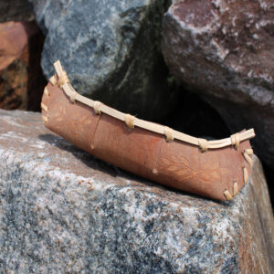 Etched Birch Bark Canoe by Yvan Boivin
