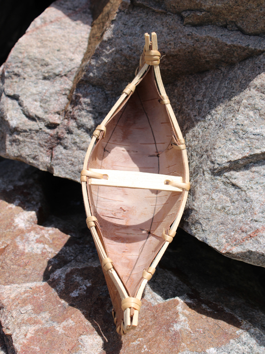 Etched Birch Bark Canoe by Yvan Boivin