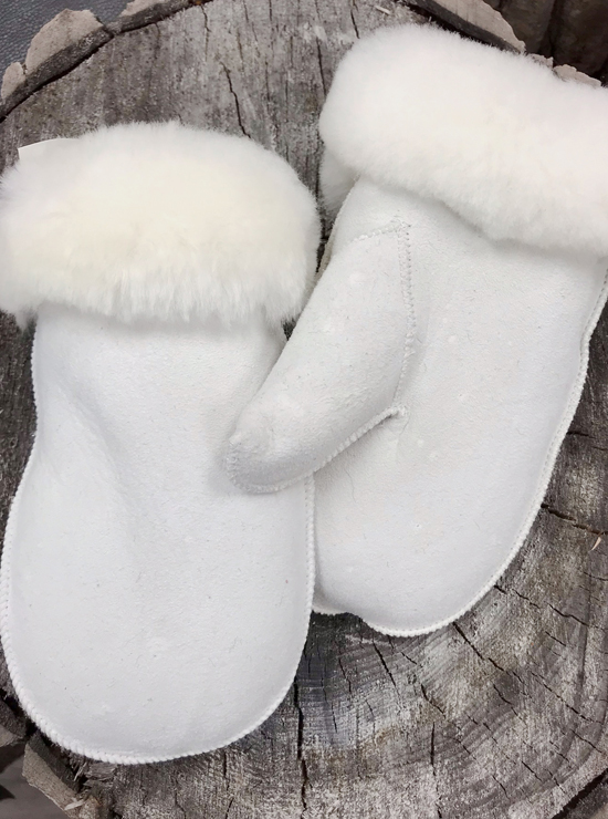 Sheepskin Mitts for Children - Brown or White