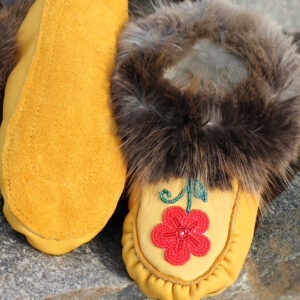 Youth Moosehide, Beaded Moccasins - Cree Assorted