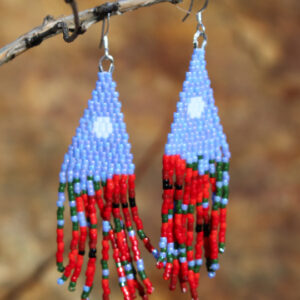 Earrings - Beaded Poppy Field by C. Ranger