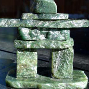 Carved Jade Inukshuk on Base - 3196-1-5