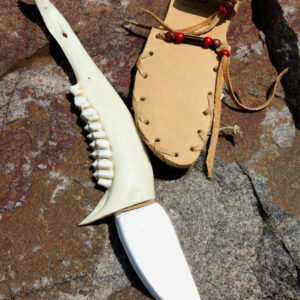 Knife and Sheath - Deer Jaw GH