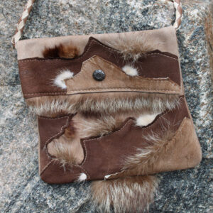 Purse by Metis Artist Luc Desrosiers - Small Fur on Light Brown