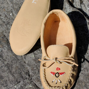 Ladies Beaded Moosehide Moccasins - 7463L