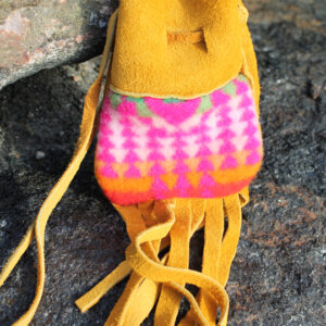 Medicine Bag Decorated with Pendleton Blanket Pieces
