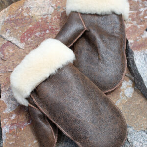 Ladies Distressed Sheepskin Mitts - 501AL