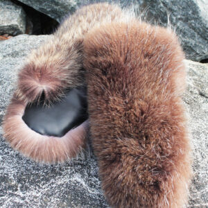 Adult Mitts - 518 Leather and Raccoon Fur
