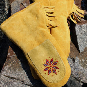 Cree Moosehide Beaded Mitts
