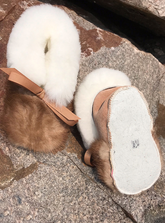 Baby Moccasins 126M - Mink and Fleece