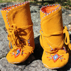 Cree Deerskin High-Top Moccasins