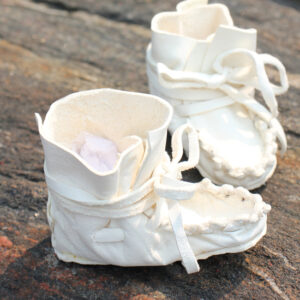 Baby Moccasins - White Deerskin Wrap Arounds DC