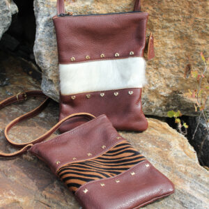 Leather Purse with Fur Detail - S2120