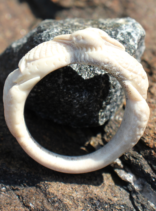 Deer Antler Ring by R. Parnham - Two Loons