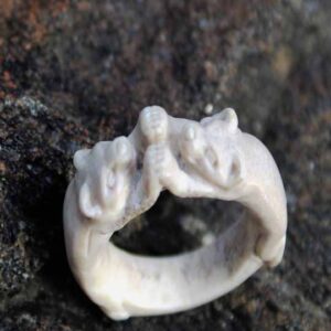 Deer Antler Ring - RP Two Bears Touching Paws