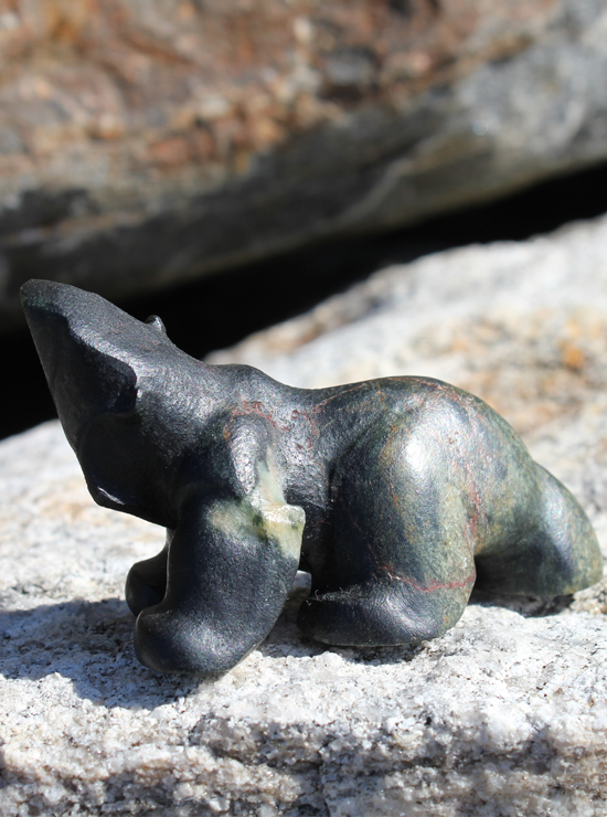 Soapstone Carving by Sean McNamee - Polar Bear Black
