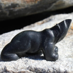 Soapstone Carving by Sean McNamee - Polar Bear Black