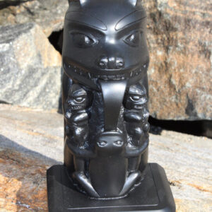 Totem Pole - Black Bookend Bears and Frog 01-026