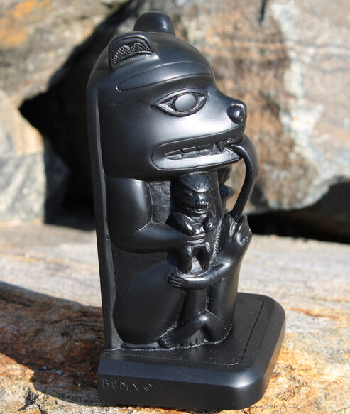 Totem Pole - Black Bookend Bears and Frog 01-026