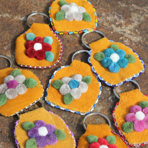 Keyring Tufted with Caribou Hair - Assorted
