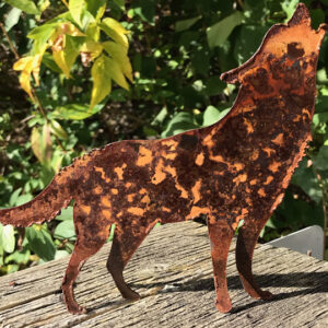 Salvaged Metal Sculpture - Rusted Wolf Assorted Sizes