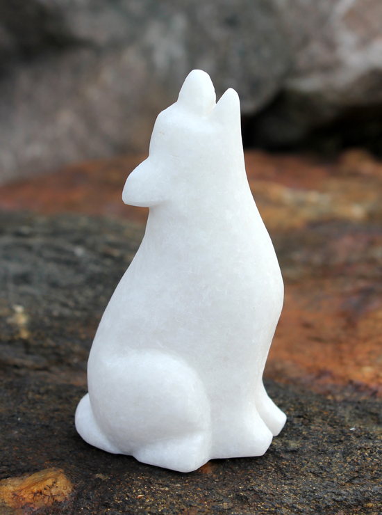 Star Marble Carving - Howling Wolf