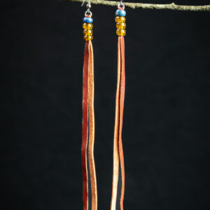 Deerskin Fringed and Beaded Earrings by B. Henry, Assorted