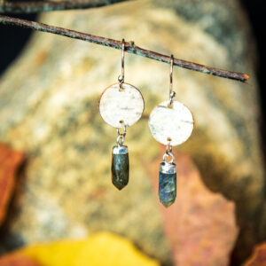 Birch Bark and Labradorite Earrings - BBSS9