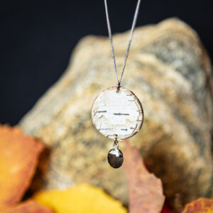 Birch Bark, Moonstone and Silver Necklace - BBSS12