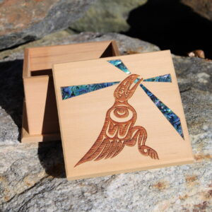 Salish Cedar Bentwood Box - Assorted Designs 5" Square
